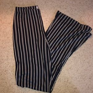 Hollister High Rise Striped Flare Pants